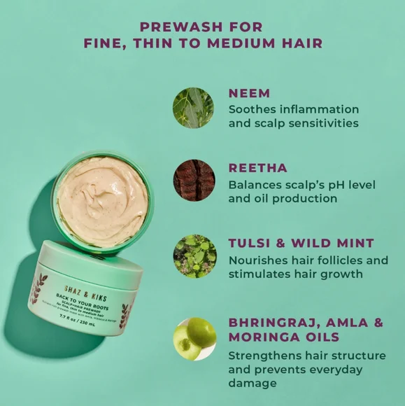 Sephora Shaz & Kiks Scalp + Hair Prewash Mask Fine Thin Dry Hair Treatment - Picture 2 of 6